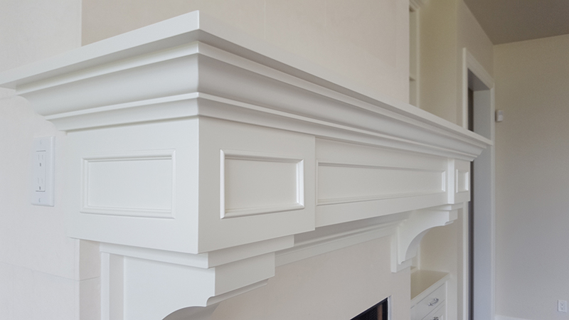 Millwork Painting Mantel with Catalyzed Enamel