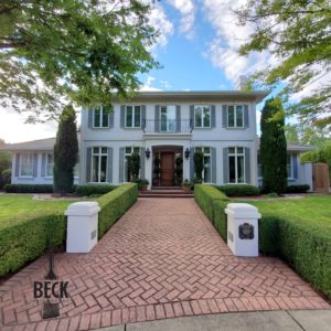 Exterior stucco painted white