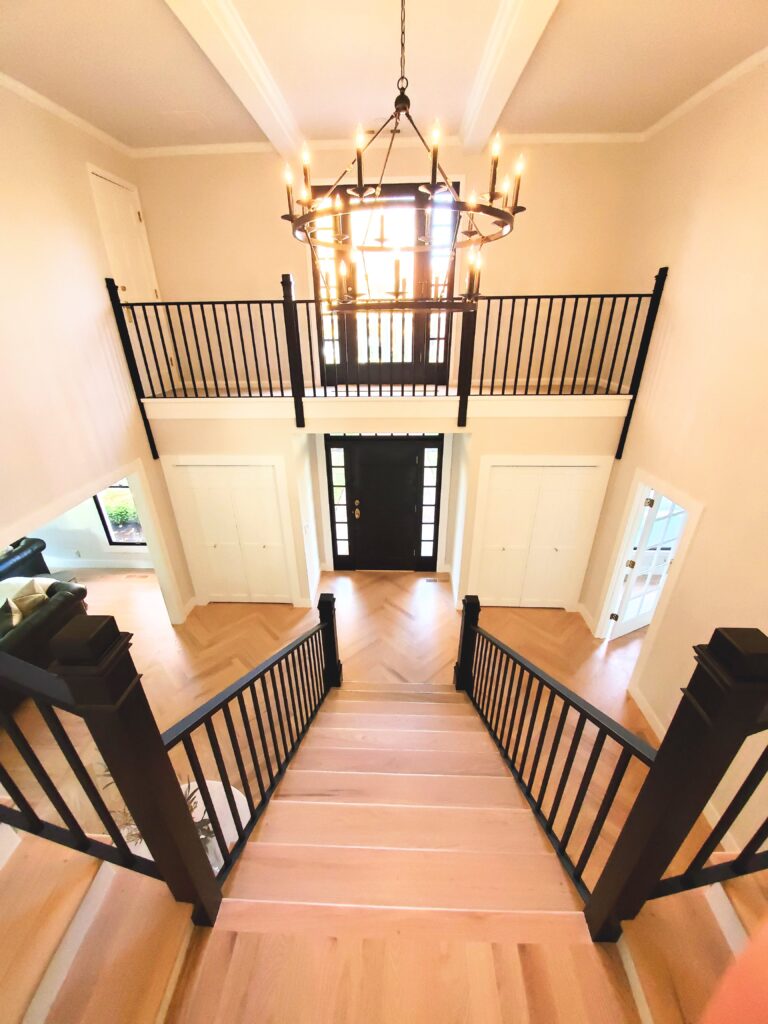 Eugene House Painter with Staircase finished from the top