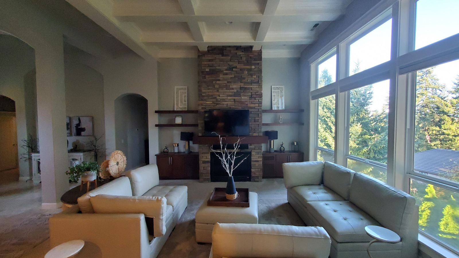 Before Living Room Fireplace Area was Painted